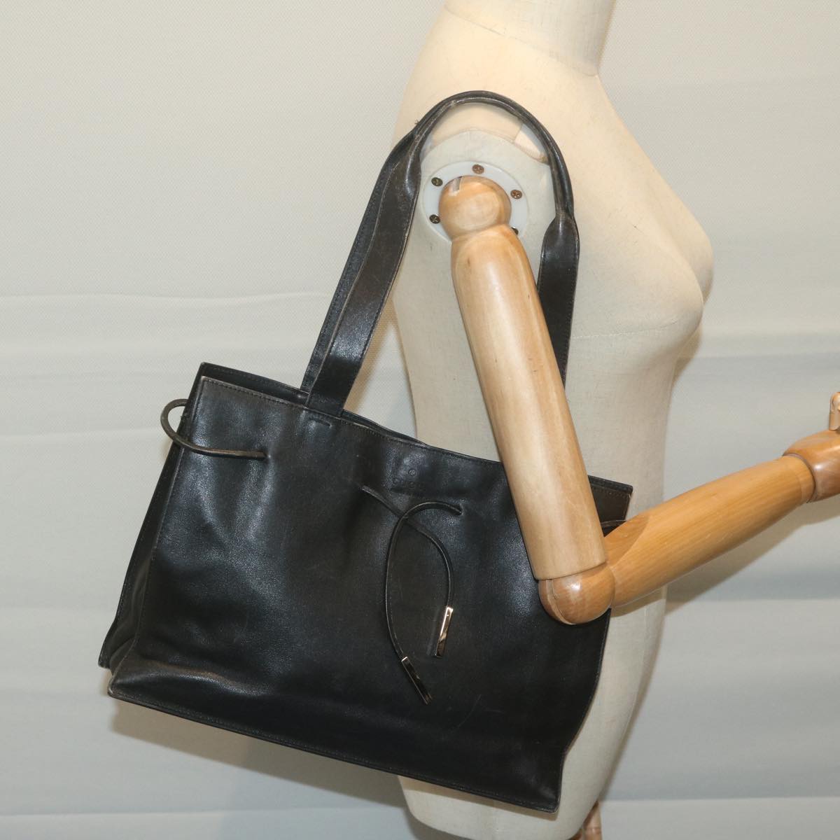 GUCCI Tote Bag Leather Black 002 1053 Auth 65508