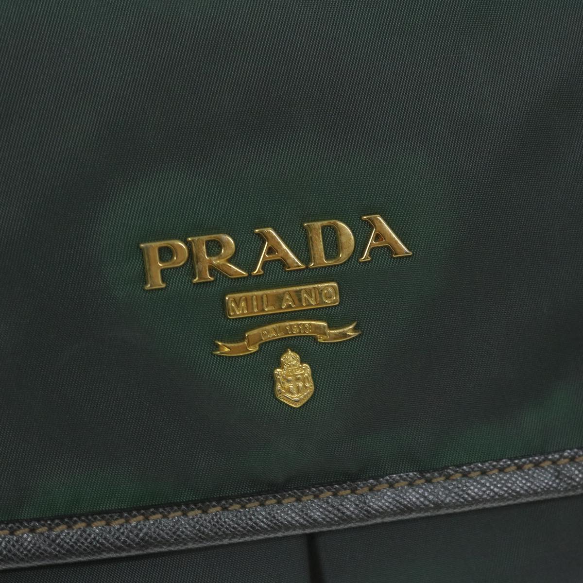 PRADA Shoulder Bag Nylon Khaki Auth 65509