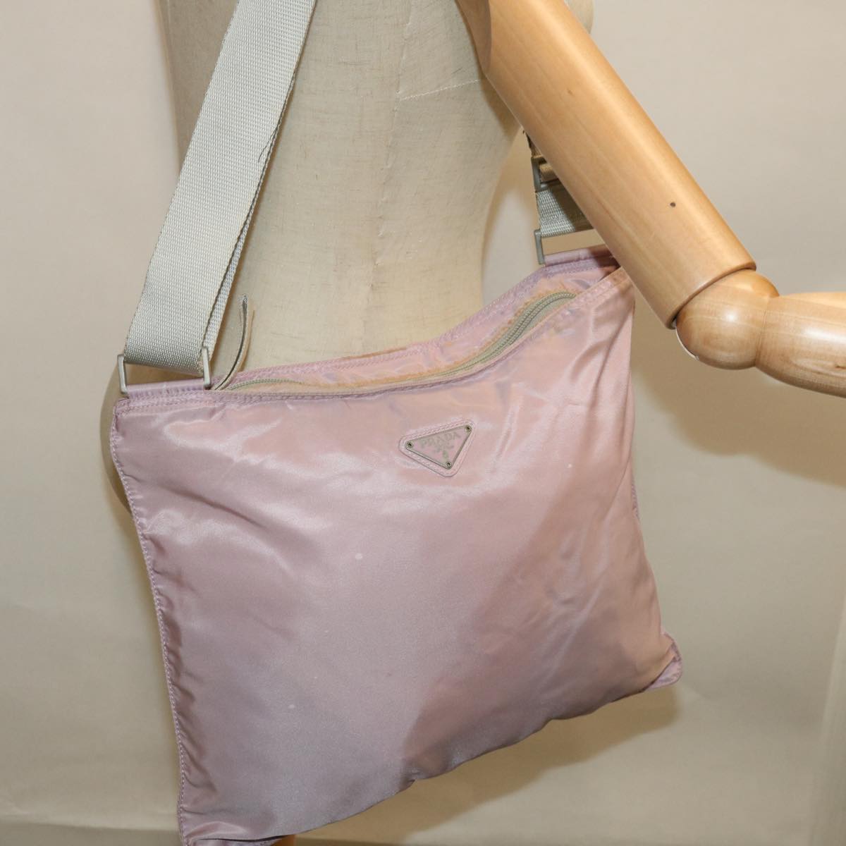 PRADA Shoulder Bag Nylon Pink Auth 65514