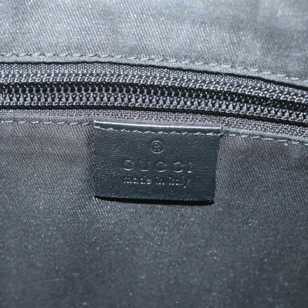 GUCCI GG Canvas Shoulder Bag Coated Canvas Silver Black Auth 65561