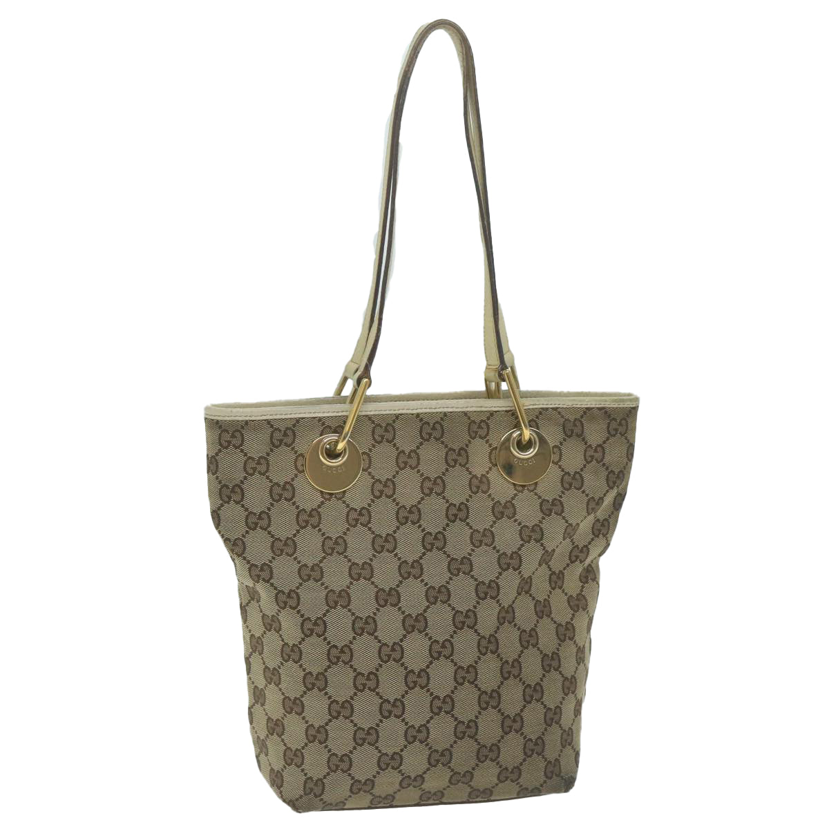 GUCCI GG Canvas Tote Bag Beige Auth 65562