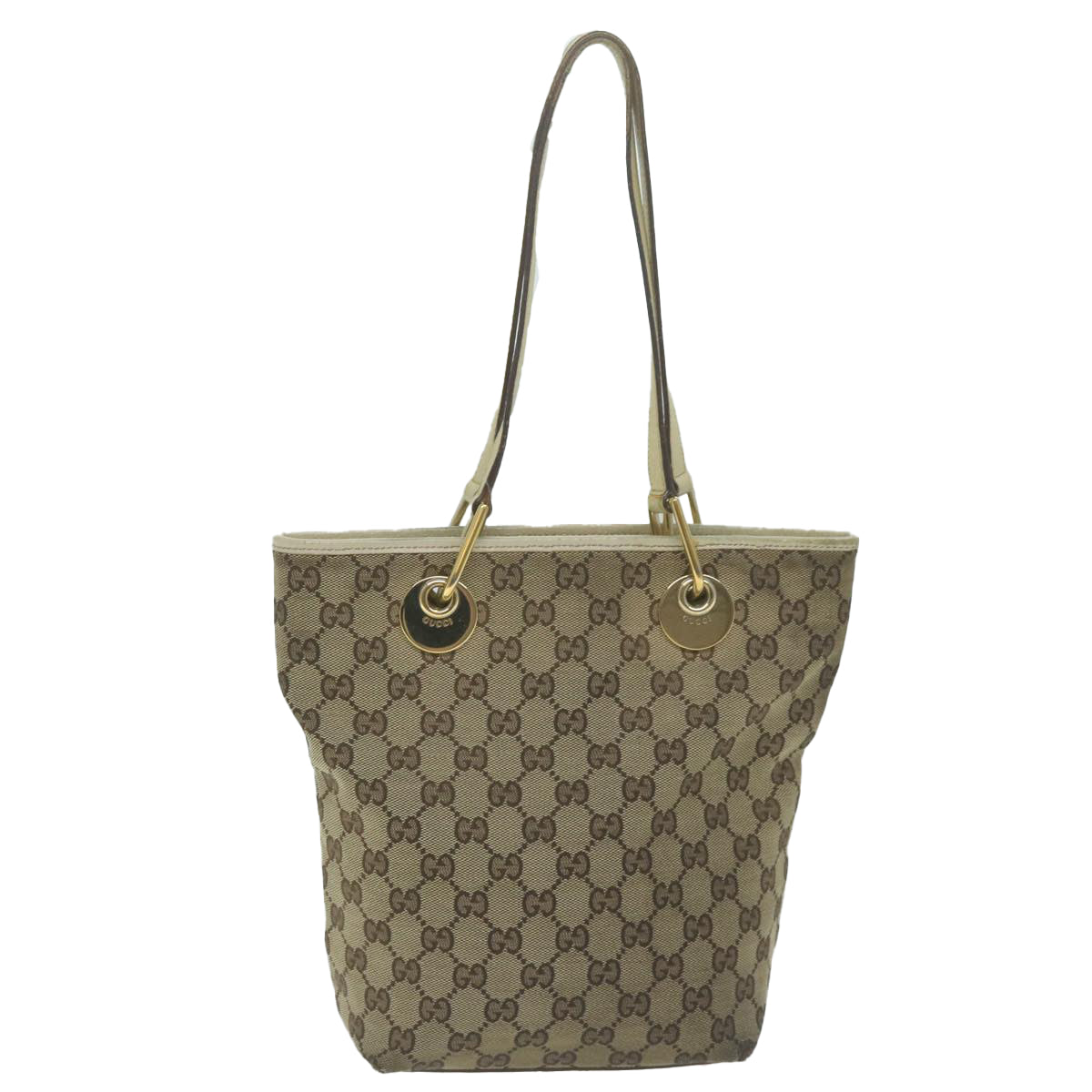 GUCCI GG Canvas Tote Bag Beige Auth 65562