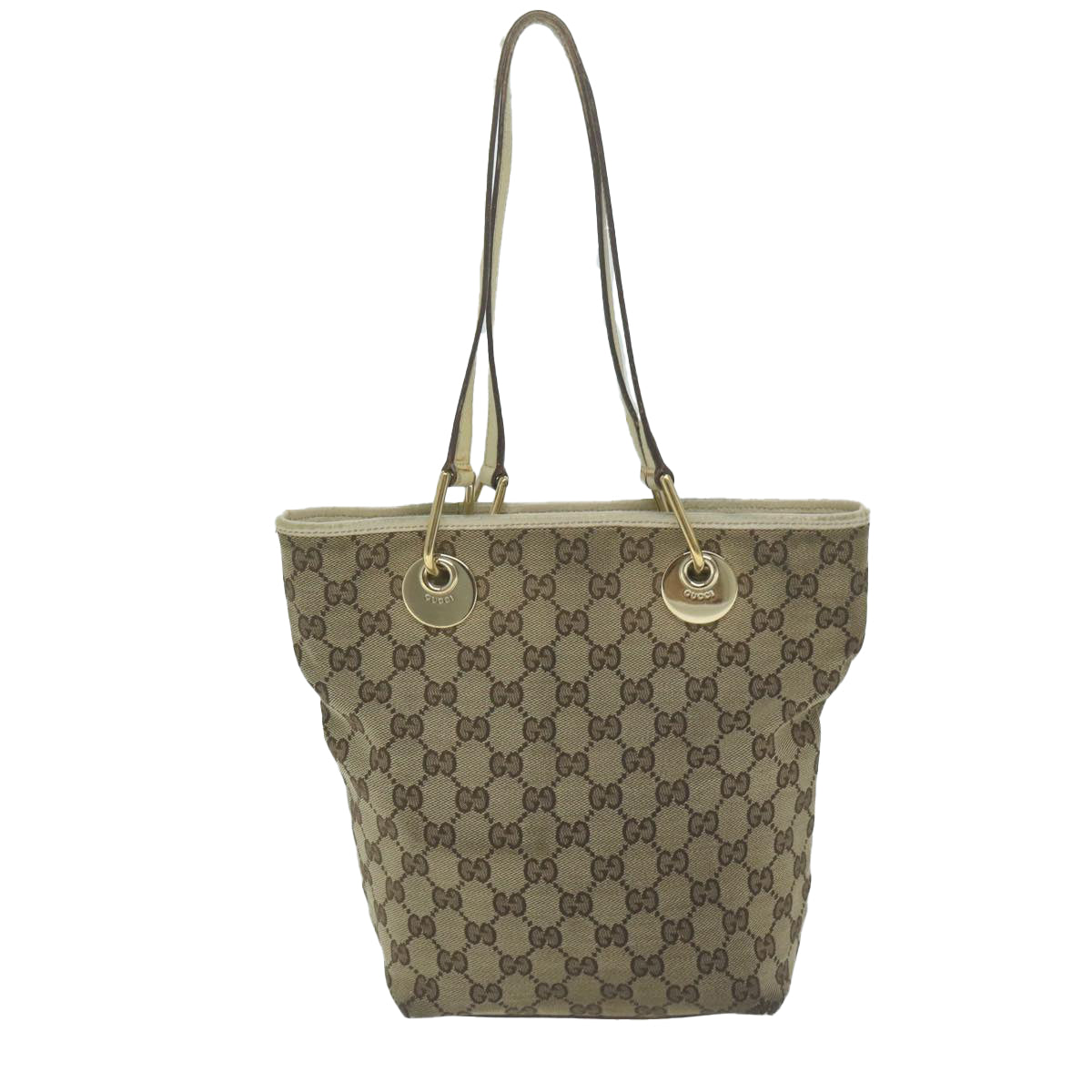 GUCCI GG Canvas Tote Bag Beige Auth 65562