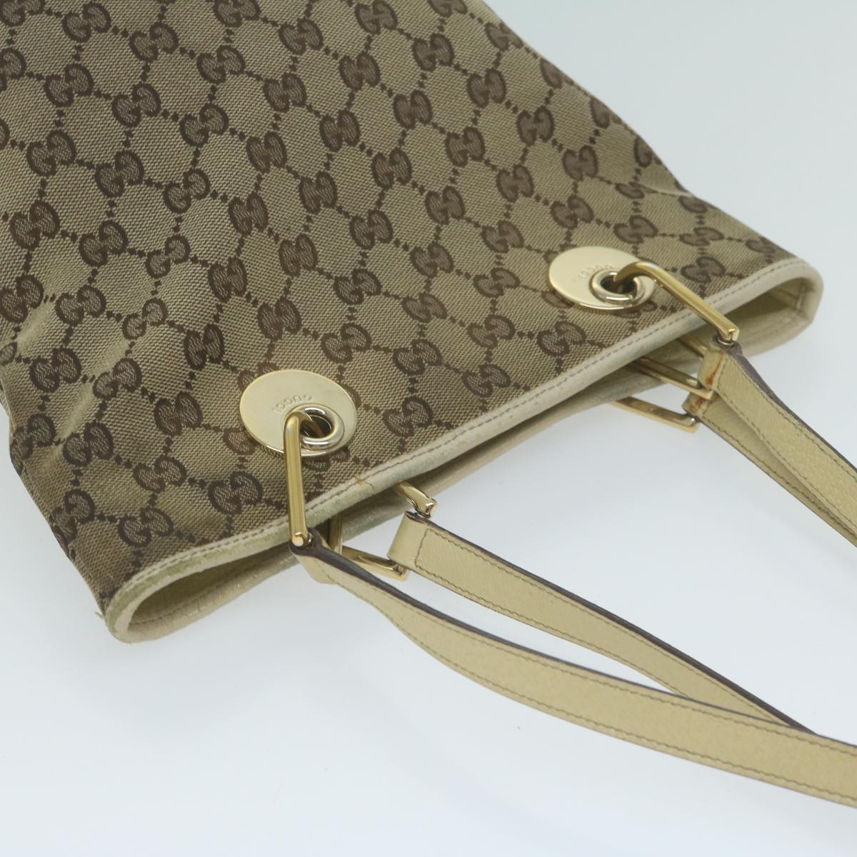 GUCCI GG Canvas Tote Bag Beige Auth 65562