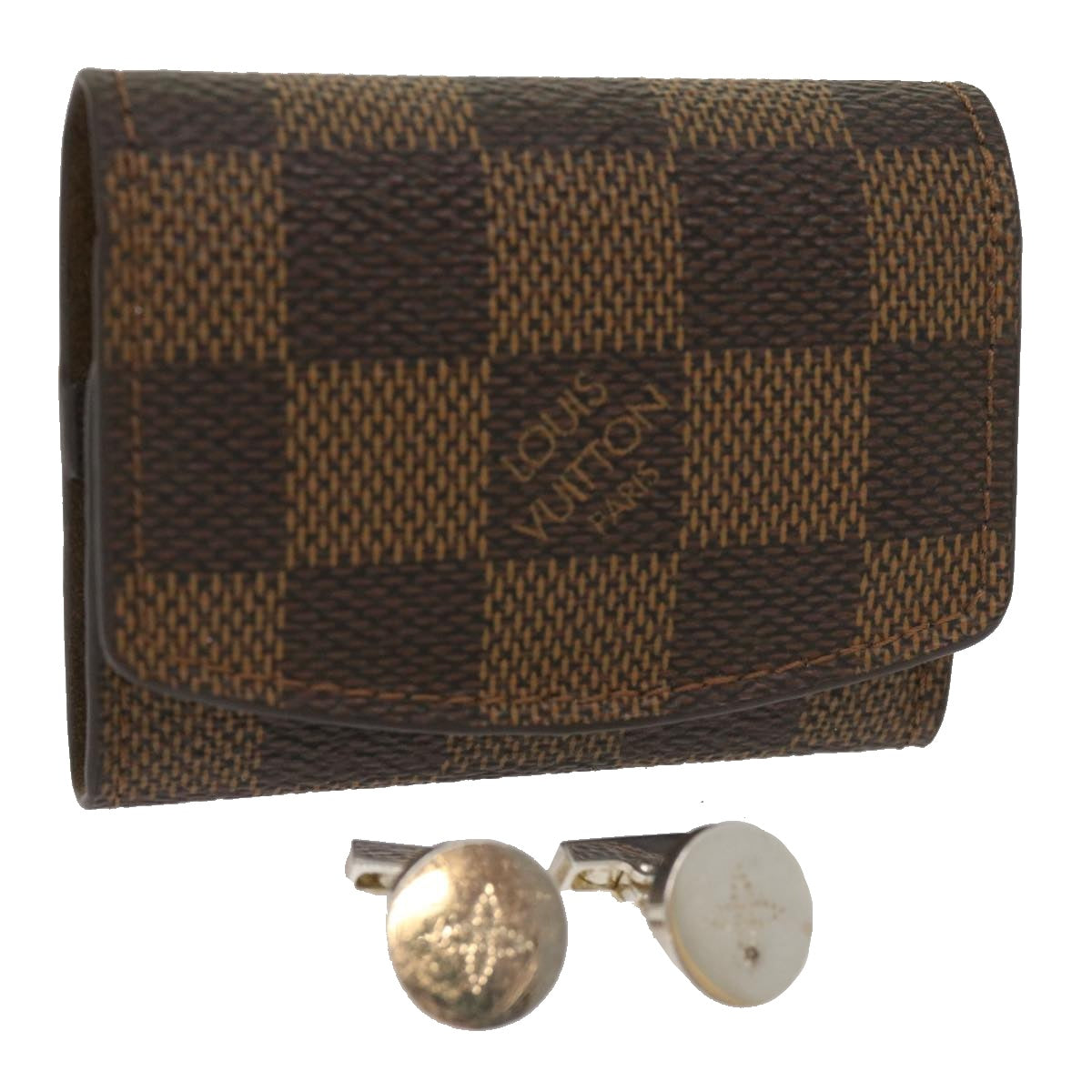 LOUIS VUITTON Damier Ebene Cuff Case M64681 LV Auth 65570