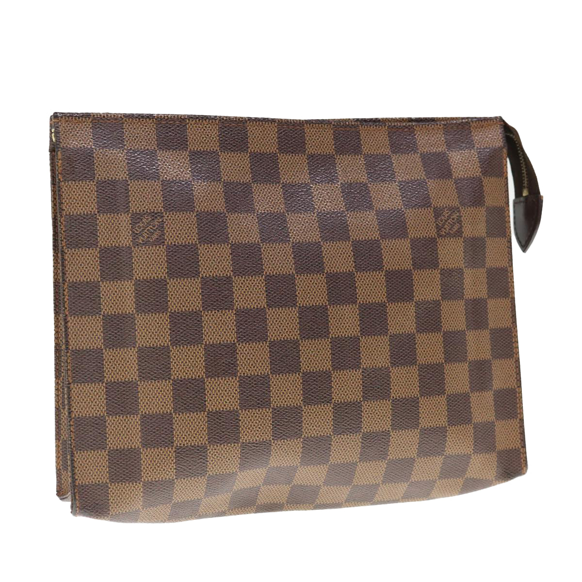 LOUIS VUITTON Damier Ebene Poche Toilette 26 Pouch N47543 LV Auth 65620