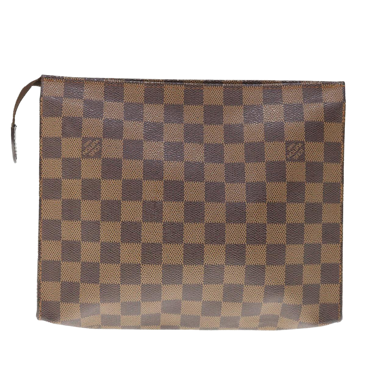 LOUIS VUITTON Damier Ebene Poche Toilette 26 Pouch N47543 LV Auth 65620