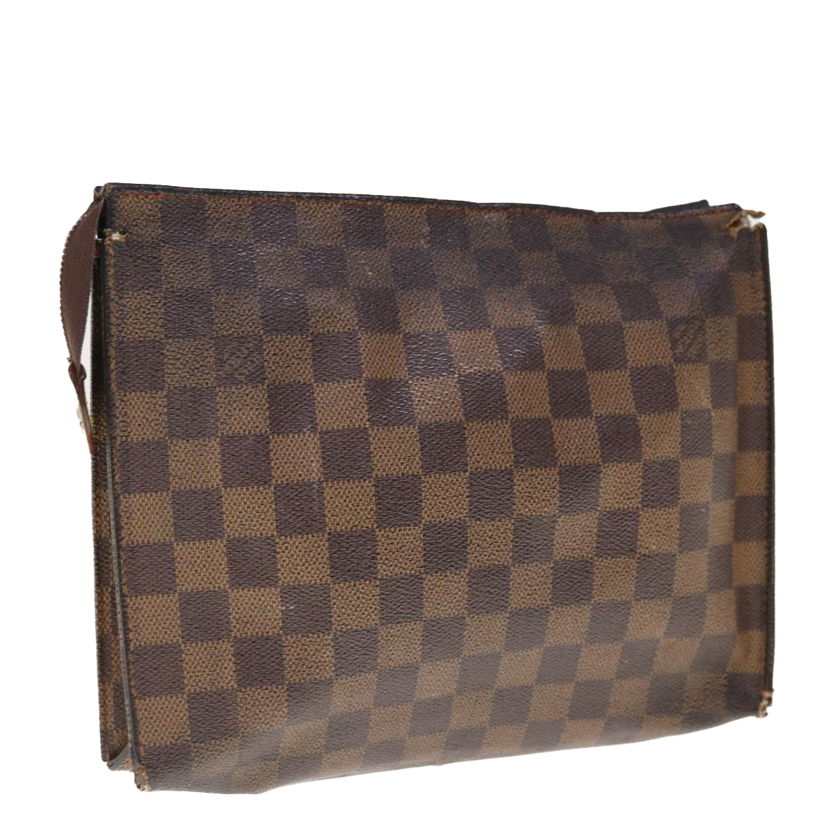 LOUIS VUITTON Damier Ebene Poche Toilette 26 Pouch N47543 LV Auth 65621