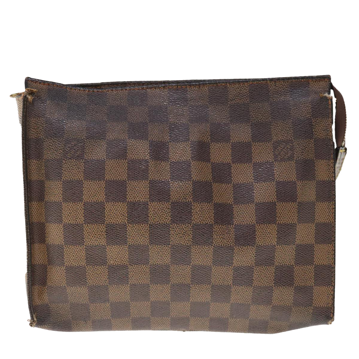 LOUIS VUITTON Damier Ebene Poche Toilette 26 Pouch N47543 LV Auth 65621