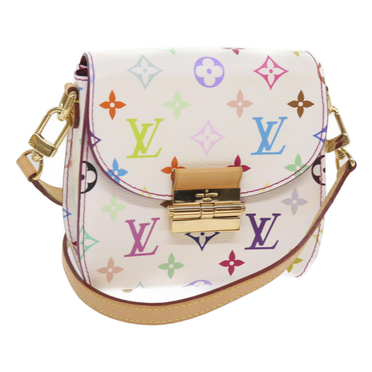 LOUIS VUITTON Monogram Multicolor Heart Breaker Bag White M40660 LV Auth 65657S