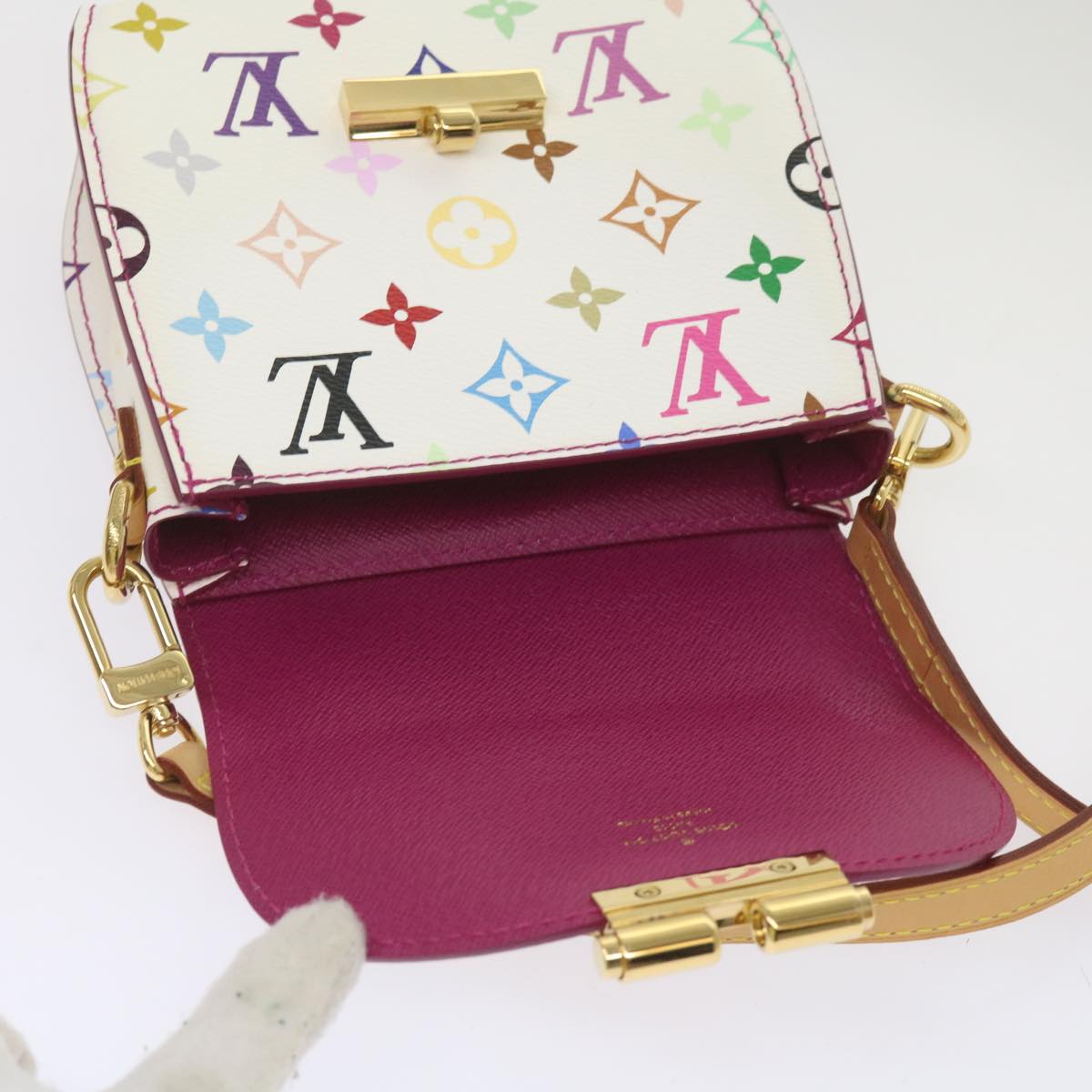 LOUIS VUITTON Monogram Multicolor Heart Breaker Bag White M40660 LV Auth 65657S