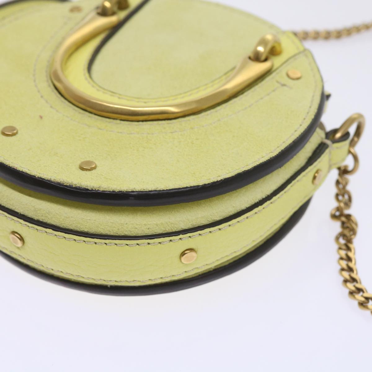Chloe Pixy Hand Bag Suede Leather 2way Yellow Auth 65664V