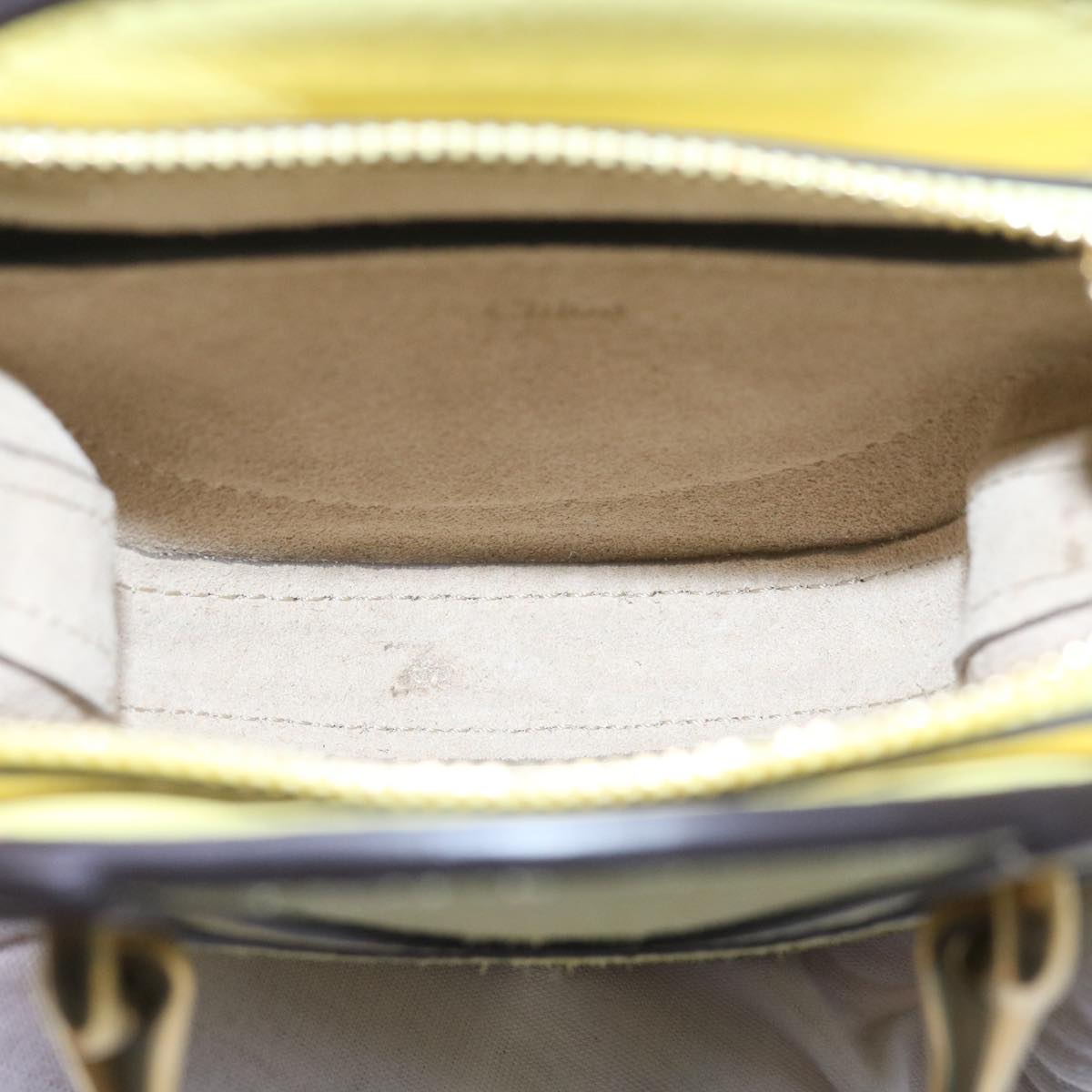 Chloe Pixy Hand Bag Suede Leather 2way Yellow Auth 65664V