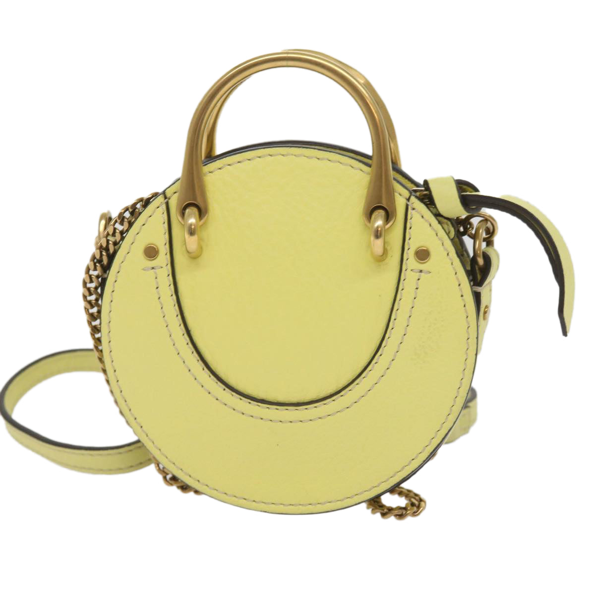 Chloe Pixy Hand Bag Suede Leather 2way Yellow Auth 65664V