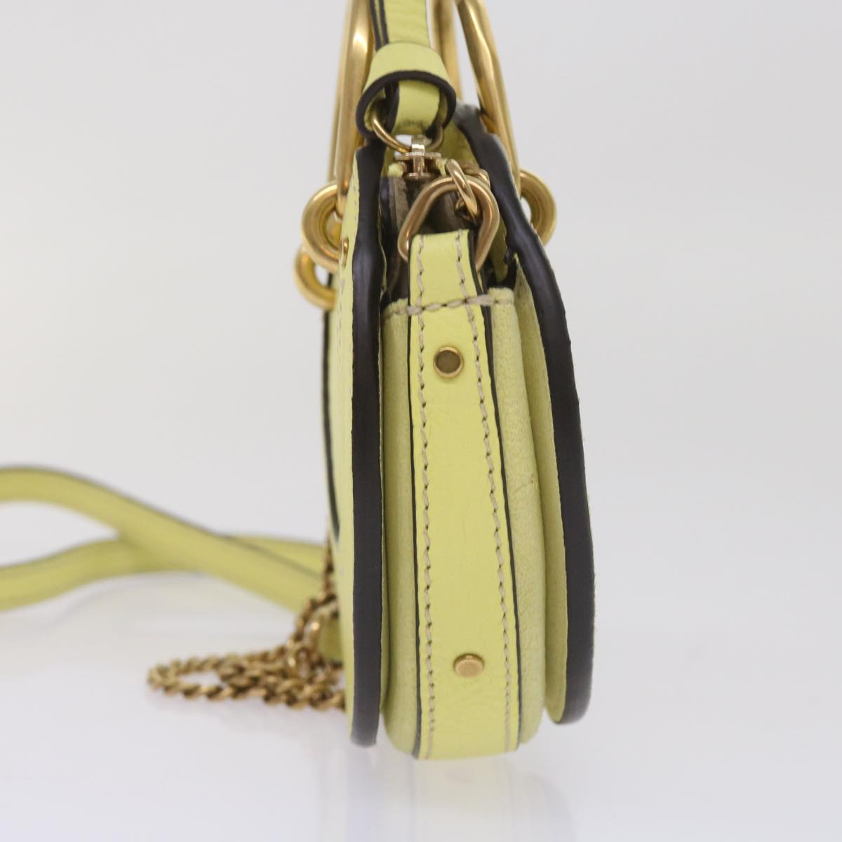 Chloe Pixy Hand Bag Suede Leather 2way Yellow Auth 65664V