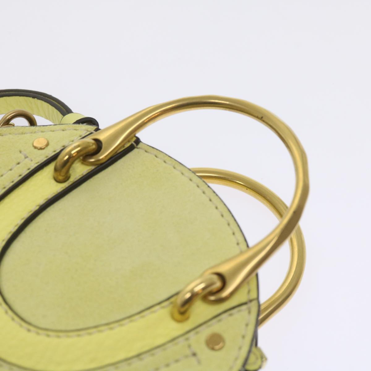 Chloe Pixy Hand Bag Suede Leather 2way Yellow Auth 65664