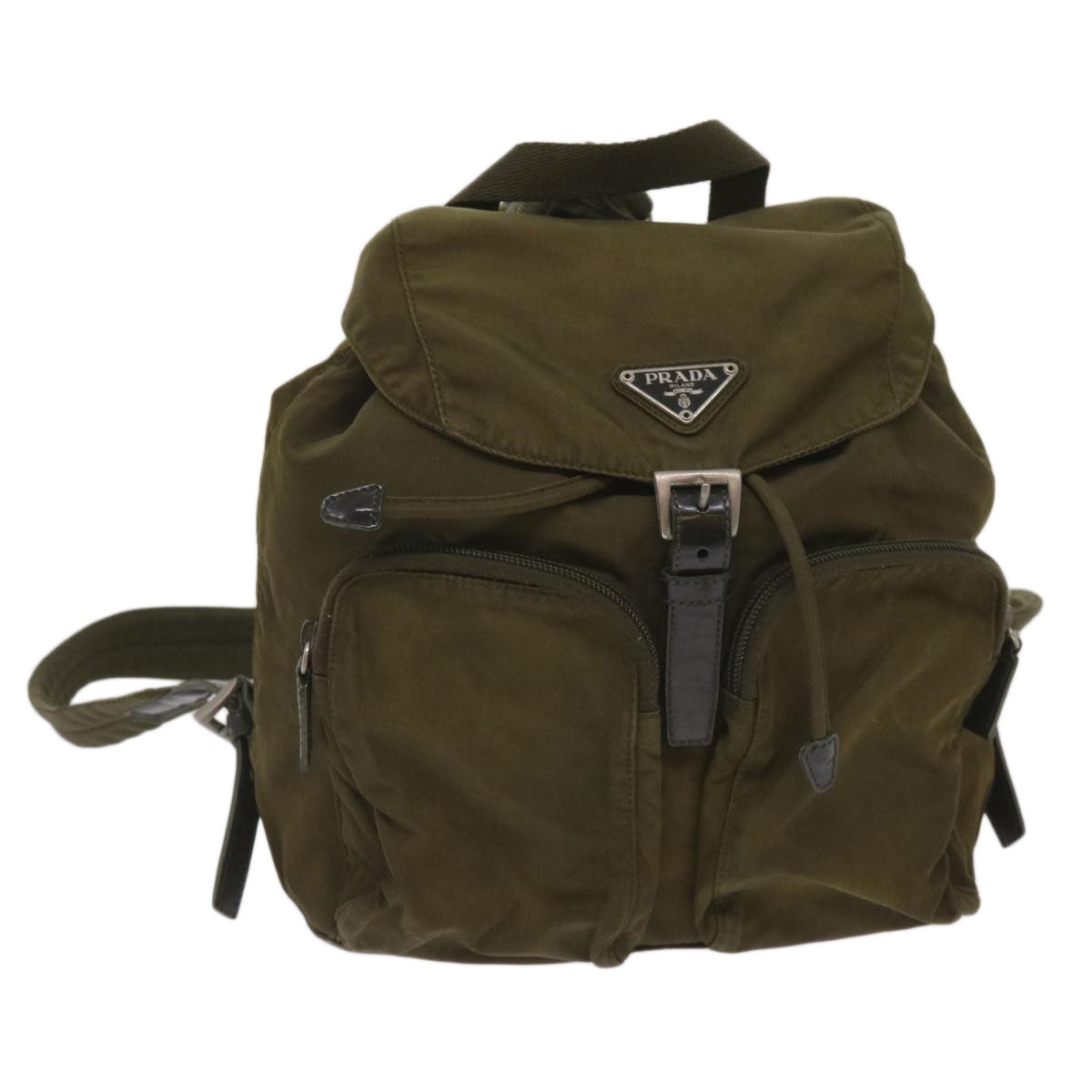 PRADA Backpack Nylon Khaki Auth 65700