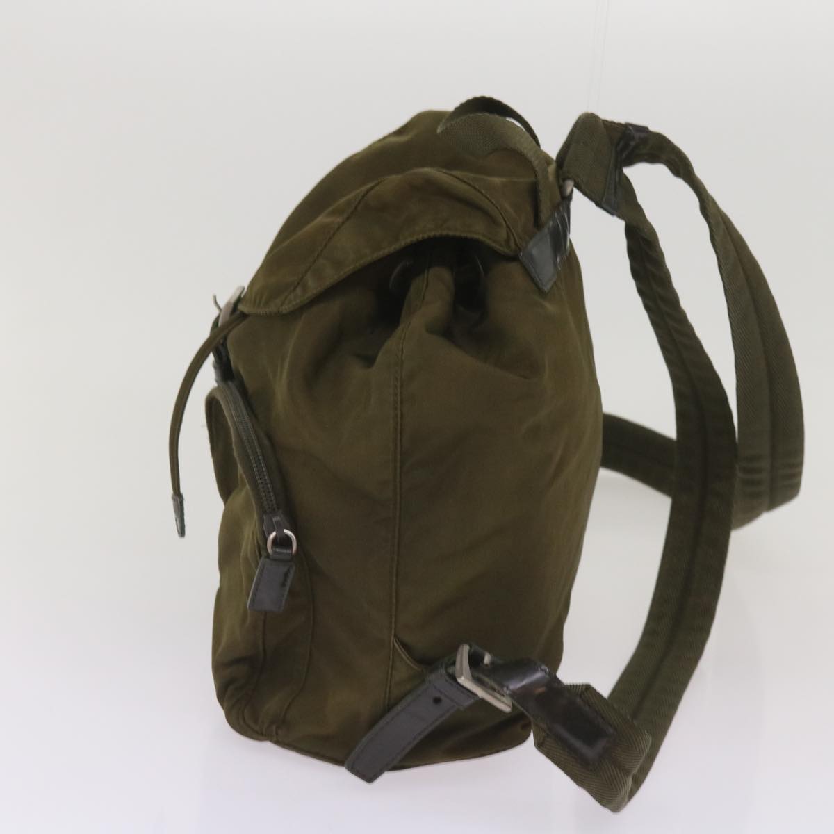 PRADA Backpack Nylon Khaki Auth 65700