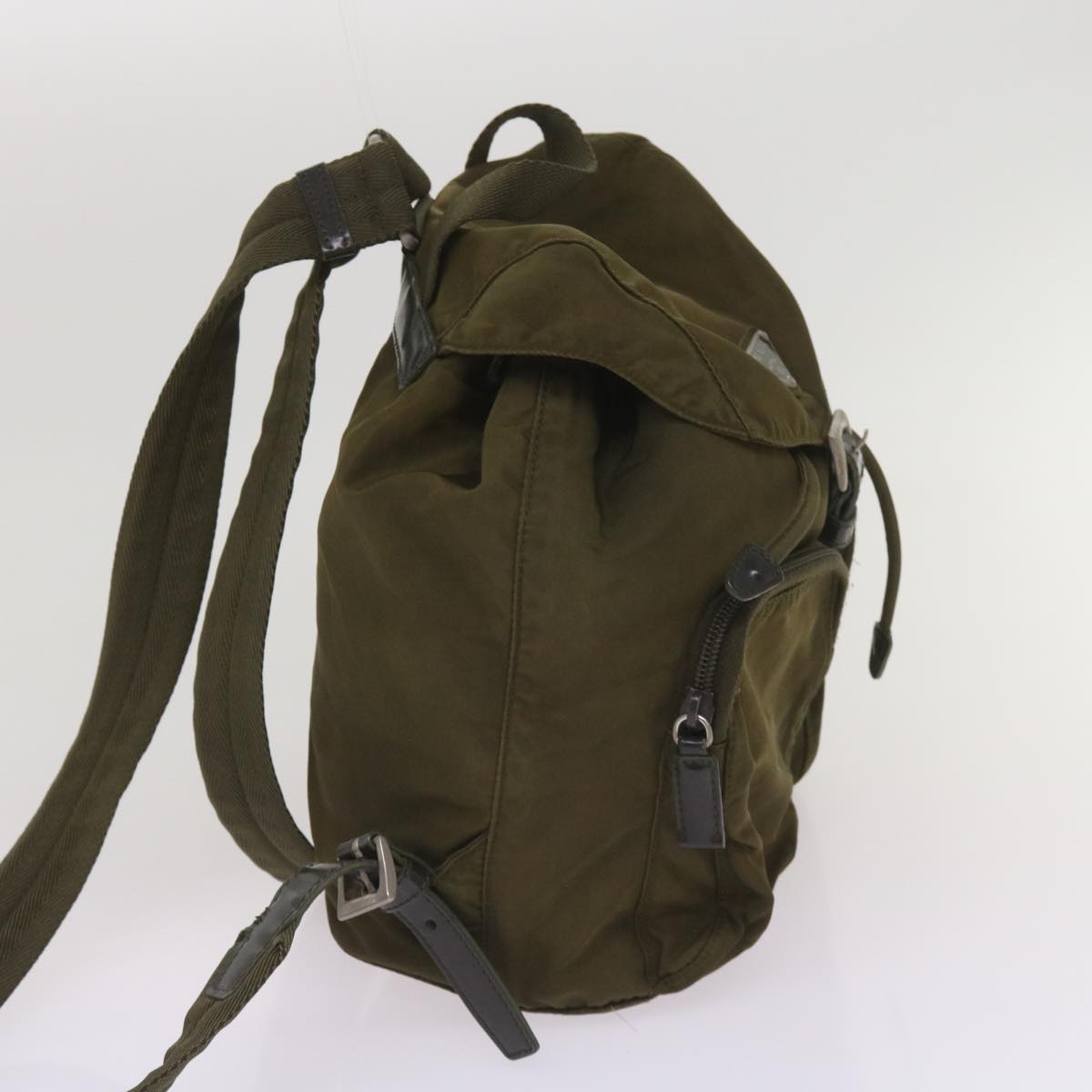 PRADA Backpack Nylon Khaki Auth 65700