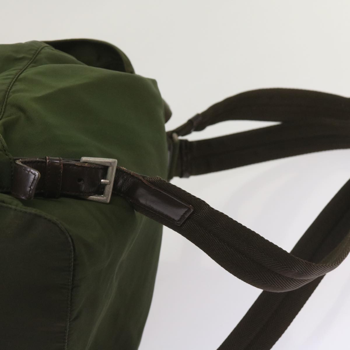 PRADA Backpack Nylon Khaki Auth 65703