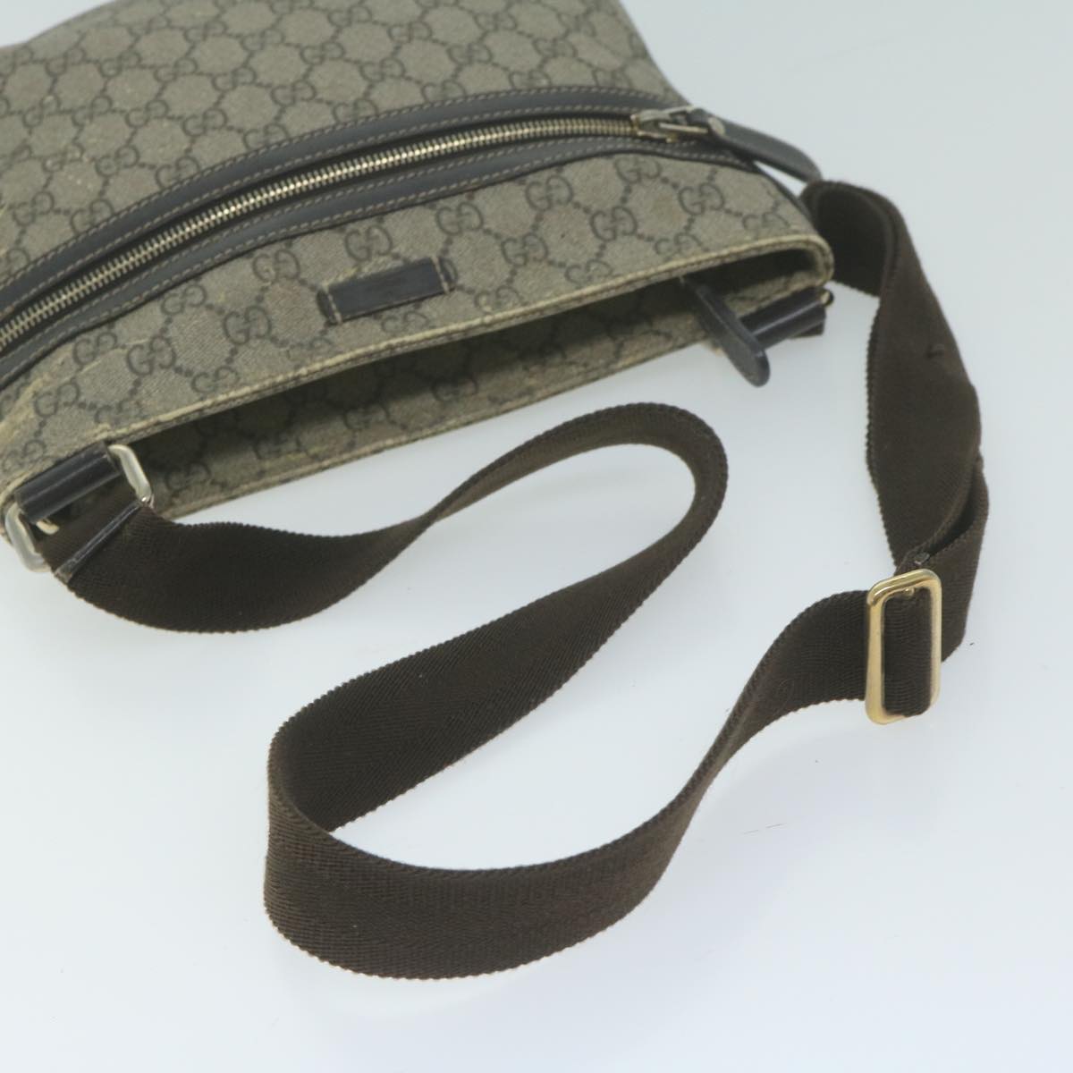 GUCCI GG Supreme Shoulder Bag PVC Beige 295257 Auth 65706