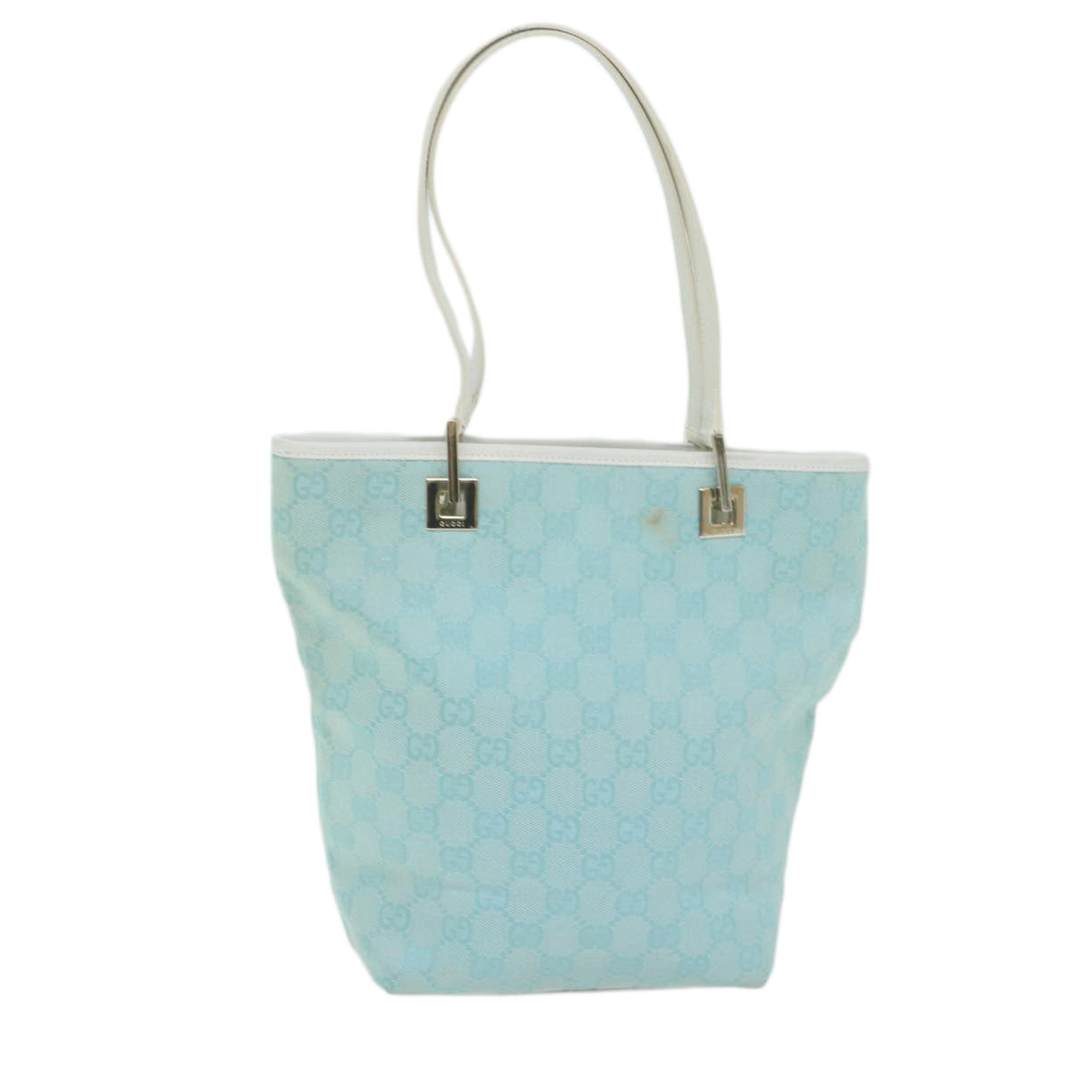 GUCCI GG Canvas Tote Bag Light Blue 002.1099 Auth 65709