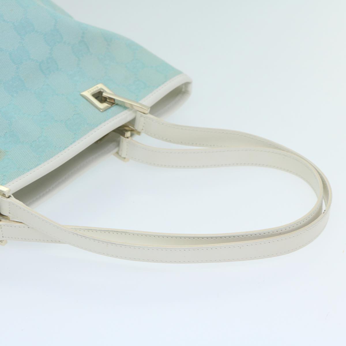 GUCCI GG Canvas Tote Bag Light Blue 002.1099 Auth 65709