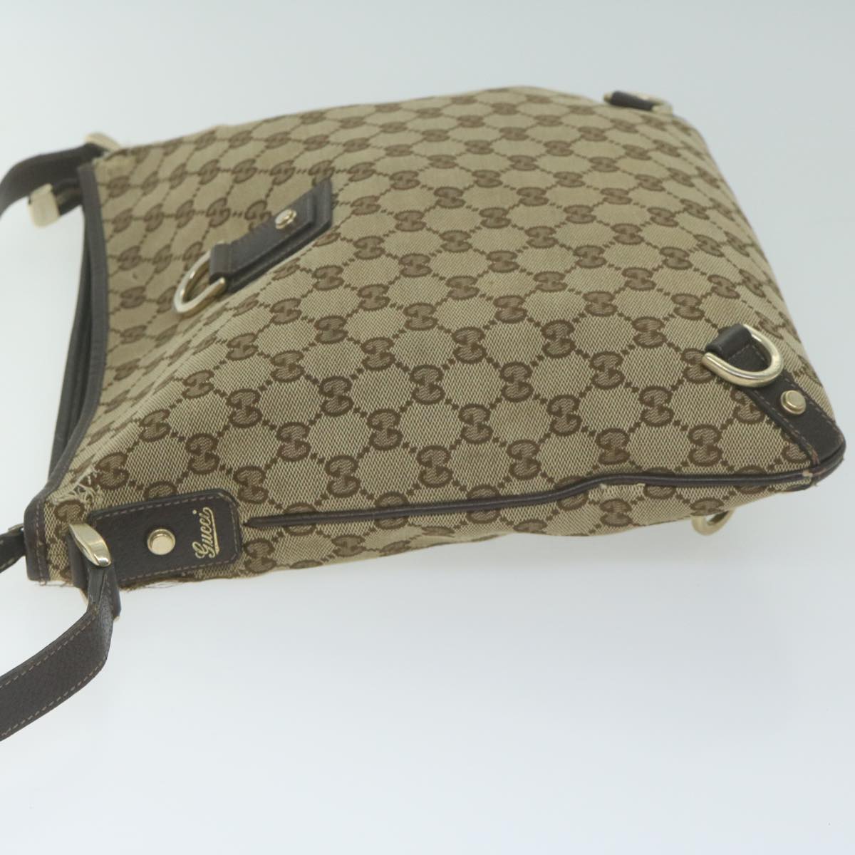 GUCCI GG Canvas Shoulder Bag Beige 131326 Auth 65712