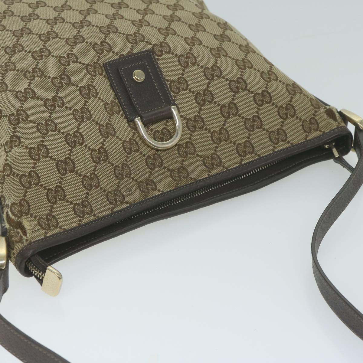 GUCCI GG Canvas Shoulder Bag Beige 131326 Auth 65712