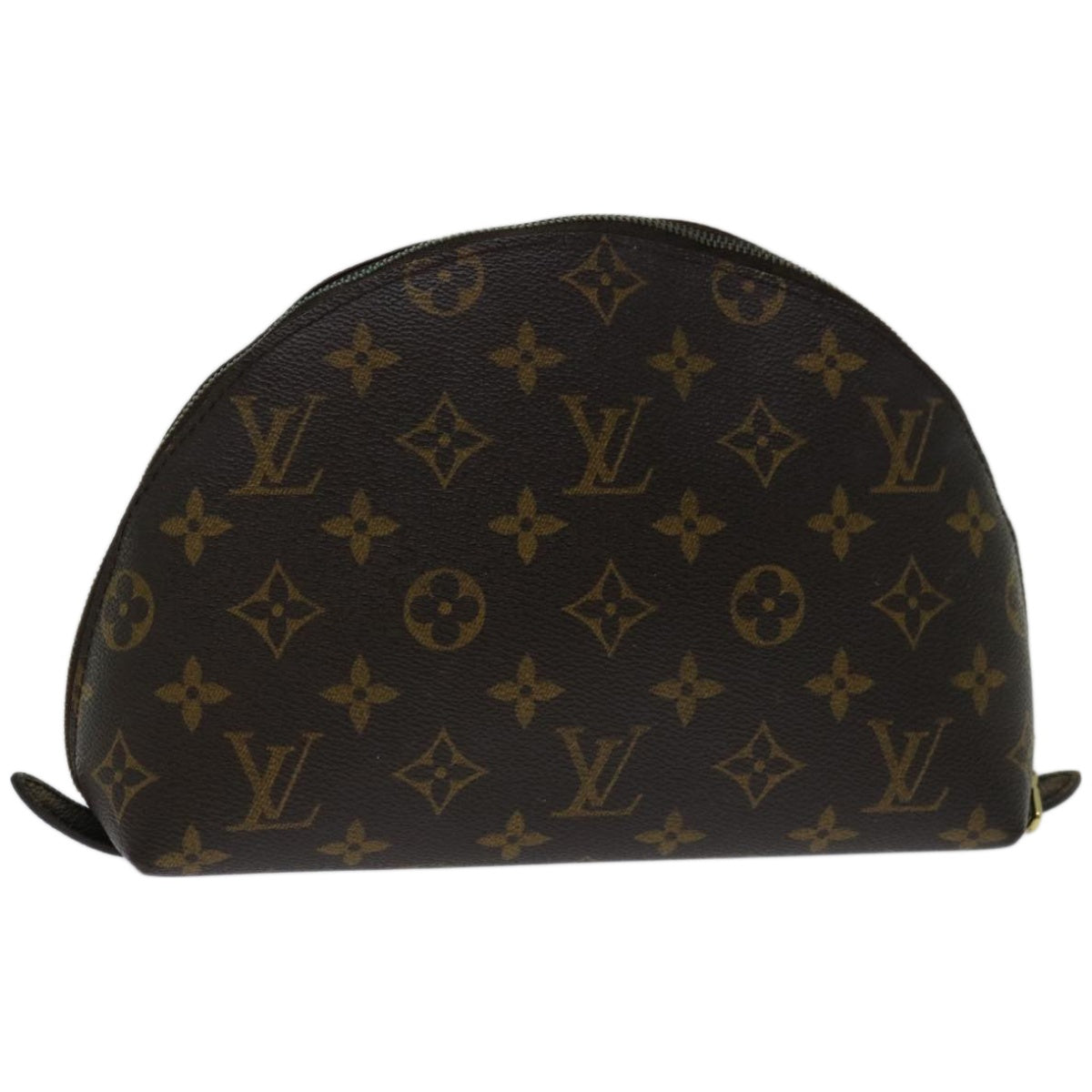 LOUIS VUITTON Monogram Trousse Demi Ronde Cosmetic Pouch M47520 LV Auth 65730