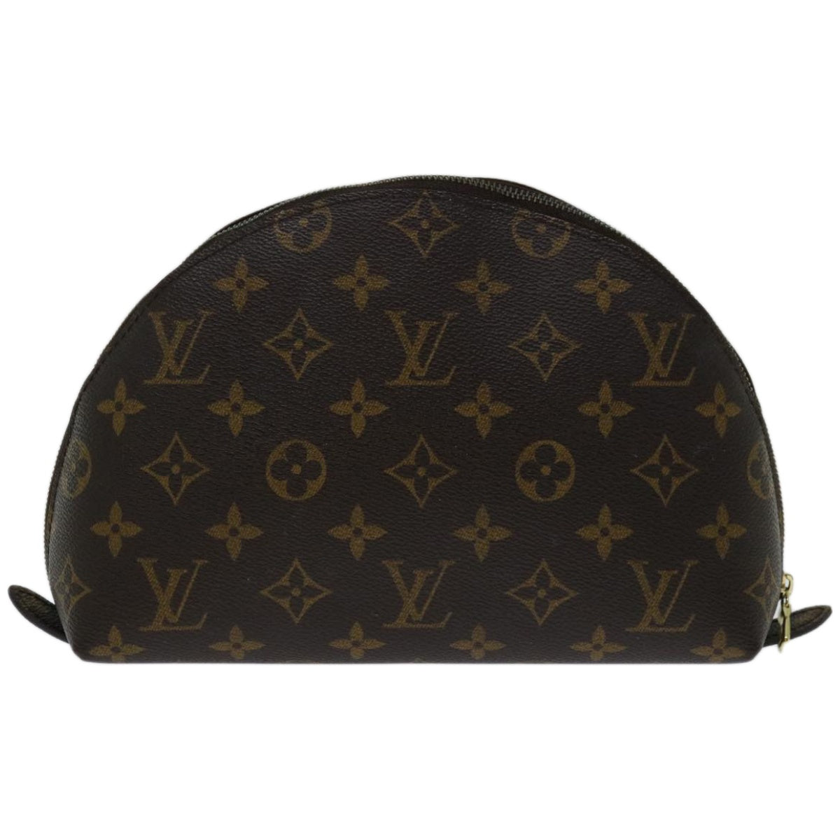 LOUIS VUITTON Monogram Trousse Demi Ronde Cosmetic Pouch M47520 LV Auth 65730