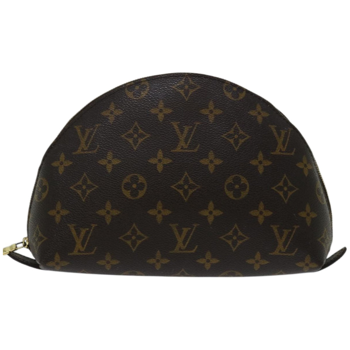 LOUIS VUITTON Monogram Trousse Demi Ronde Cosmetic Pouch M47520 LV Auth 65730