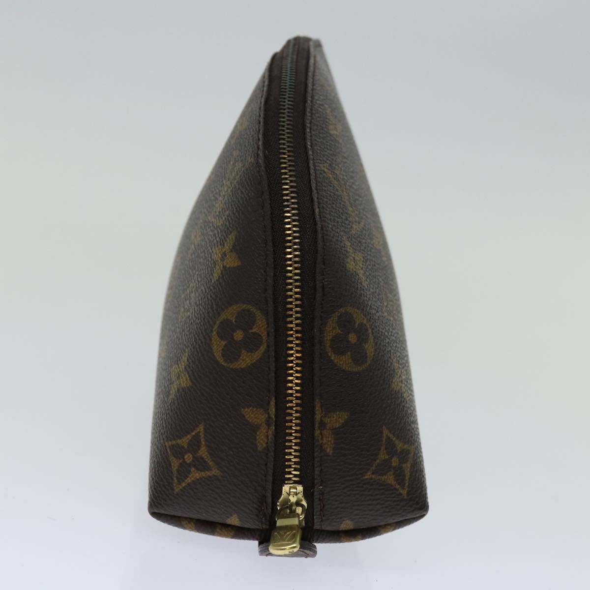 LOUIS VUITTON Monogram Trousse Demi Ronde Cosmetic Pouch M47520 LV Auth 65730