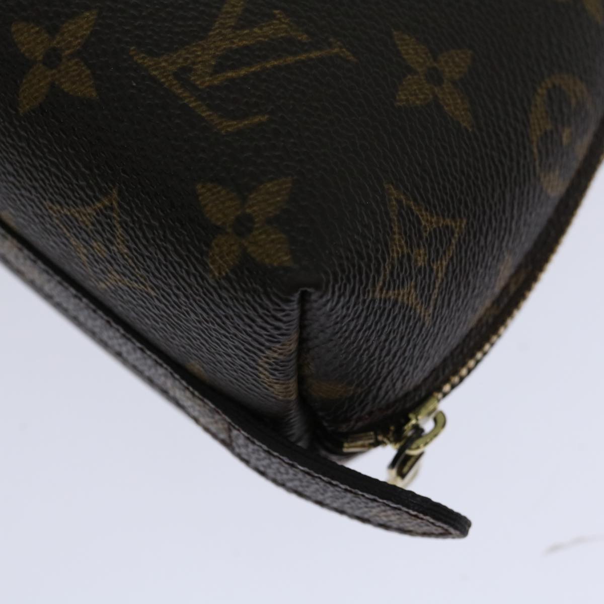 LOUIS VUITTON Monogram Trousse Demi Ronde Cosmetic Pouch M47520 LV Auth 65730