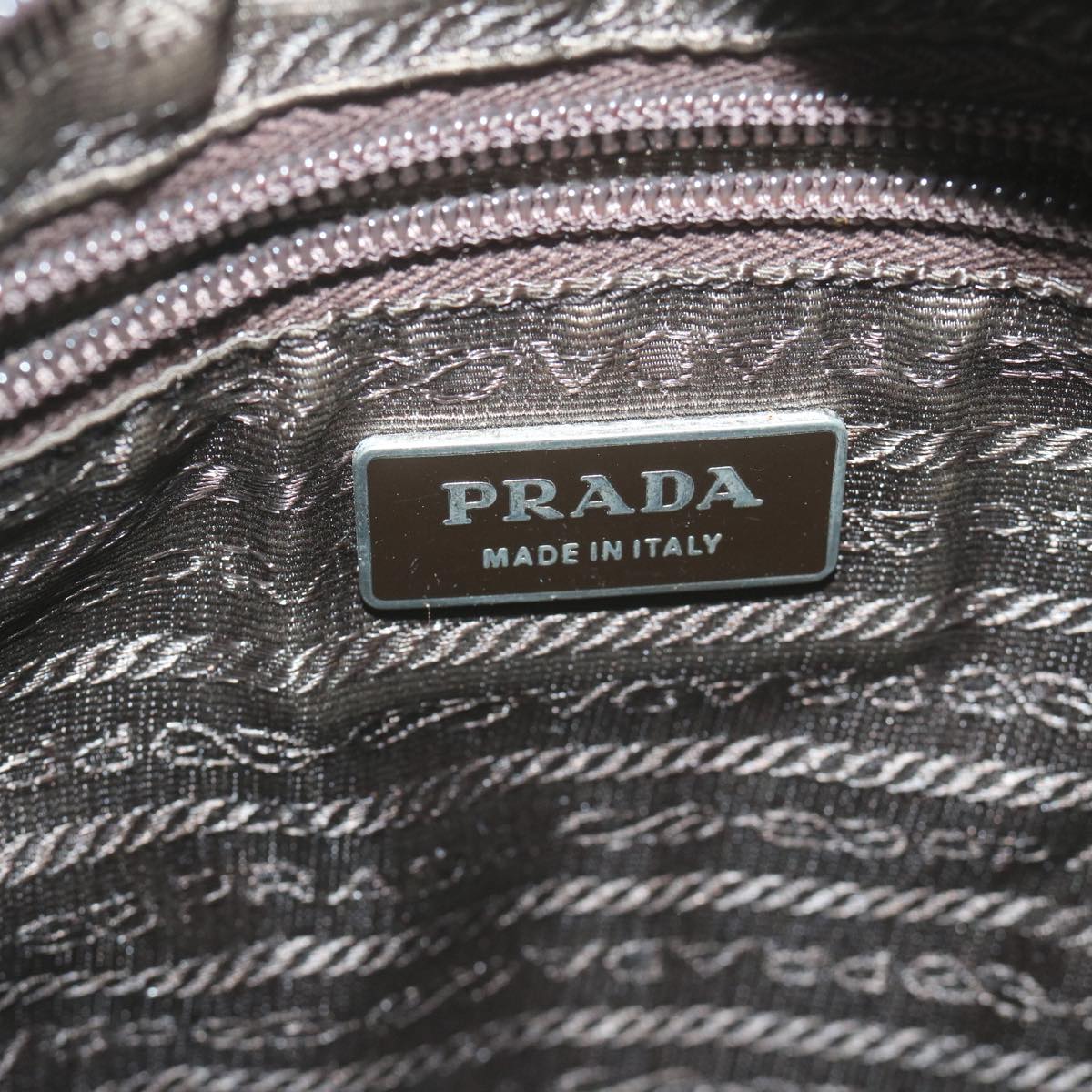 PRADA Hand Bag Wool Brown Auth 65824