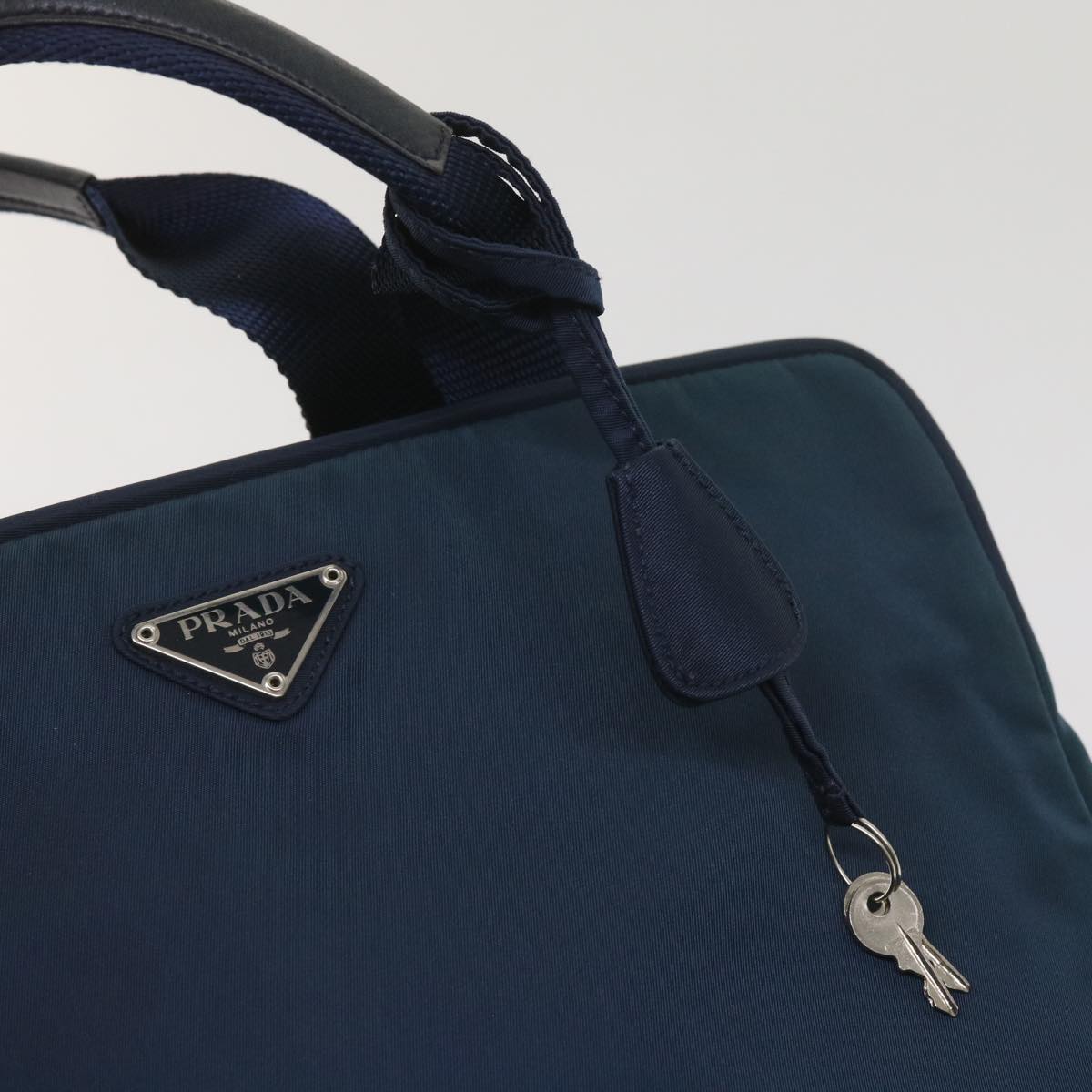 PRADA Hand Bag Nylon Navy Auth 65838