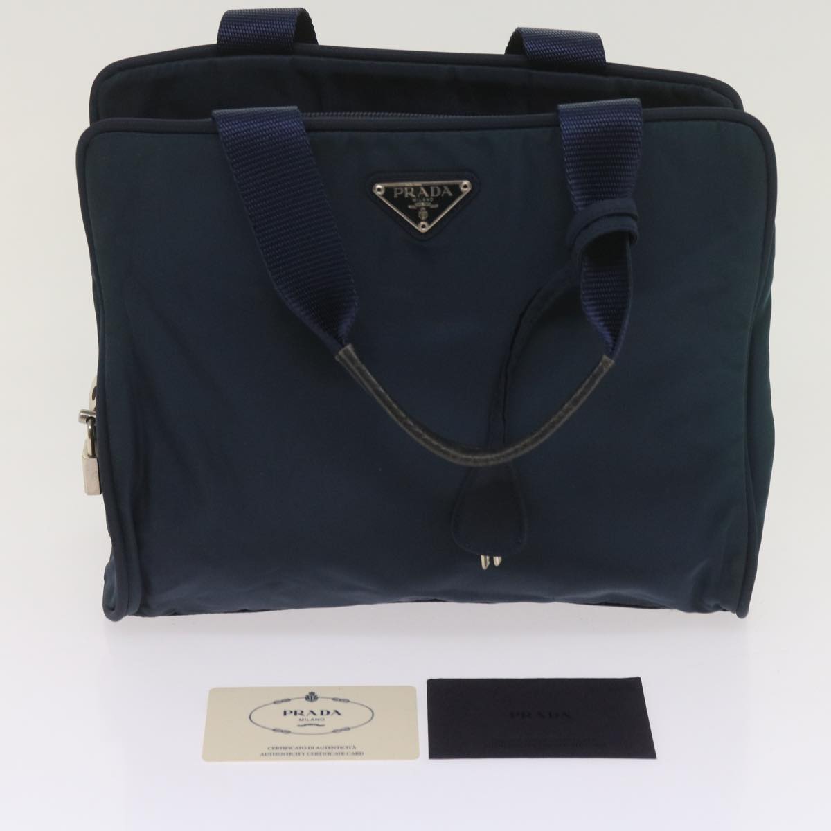 PRADA Hand Bag Nylon Navy Auth 65838