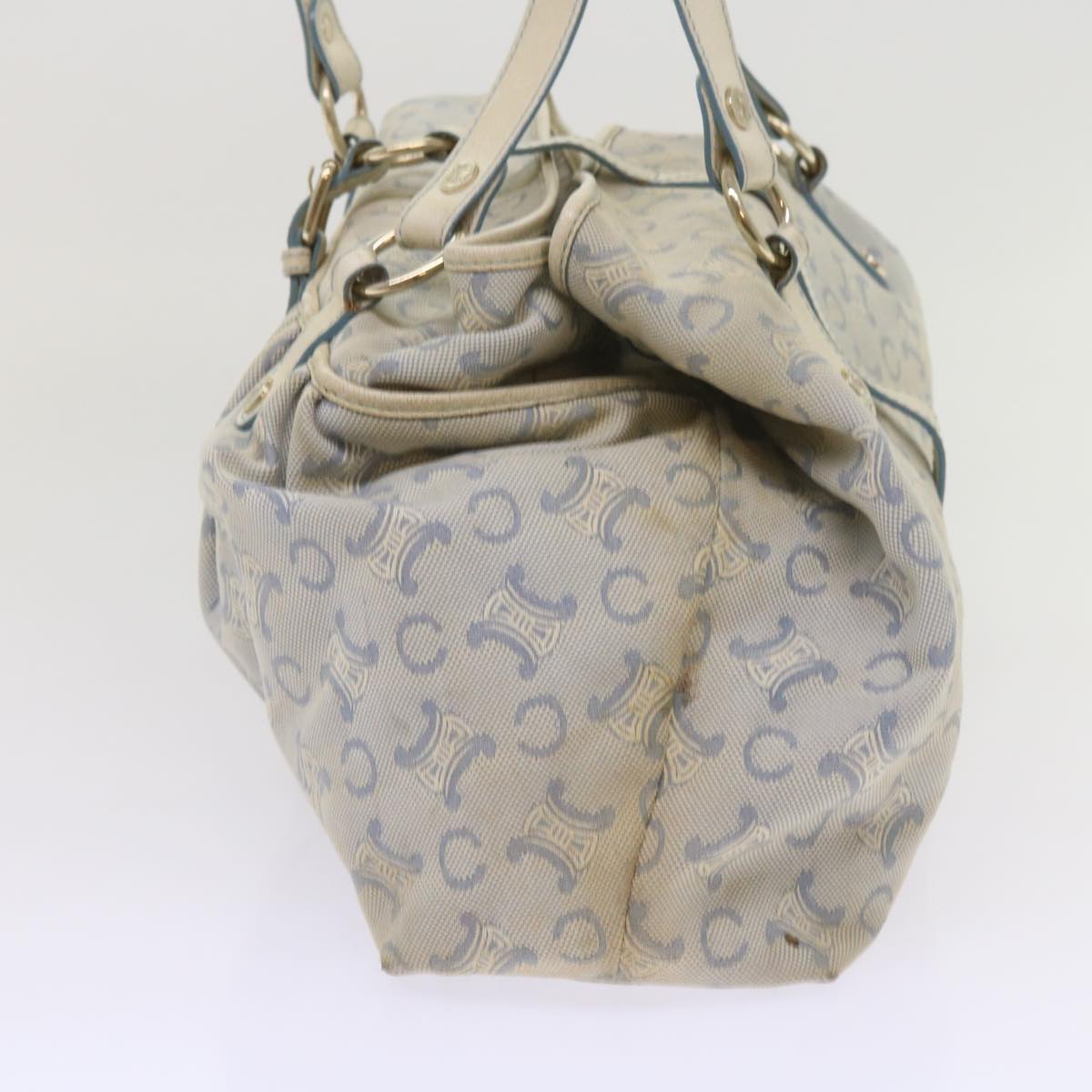 CELINE C Macadam Canvas Shoulder Bag Light Blue Auth 65843