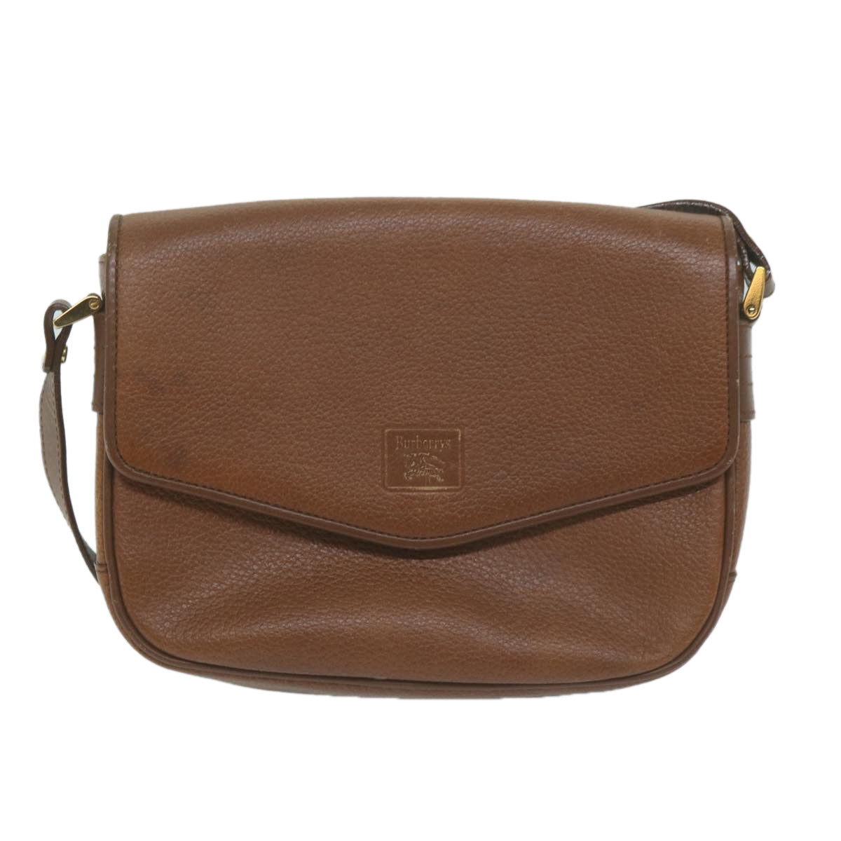 Burberrys Shoulder Bag Leather Brown Auth 65853