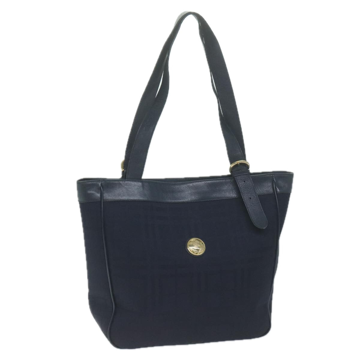 Burberrys Nova Check Tote Bag Nylon Canvas Navy Auth 65964