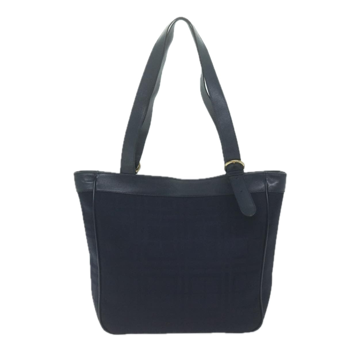 Burberrys Nova Check Tote Bag Nylon Canvas Navy Auth 65964