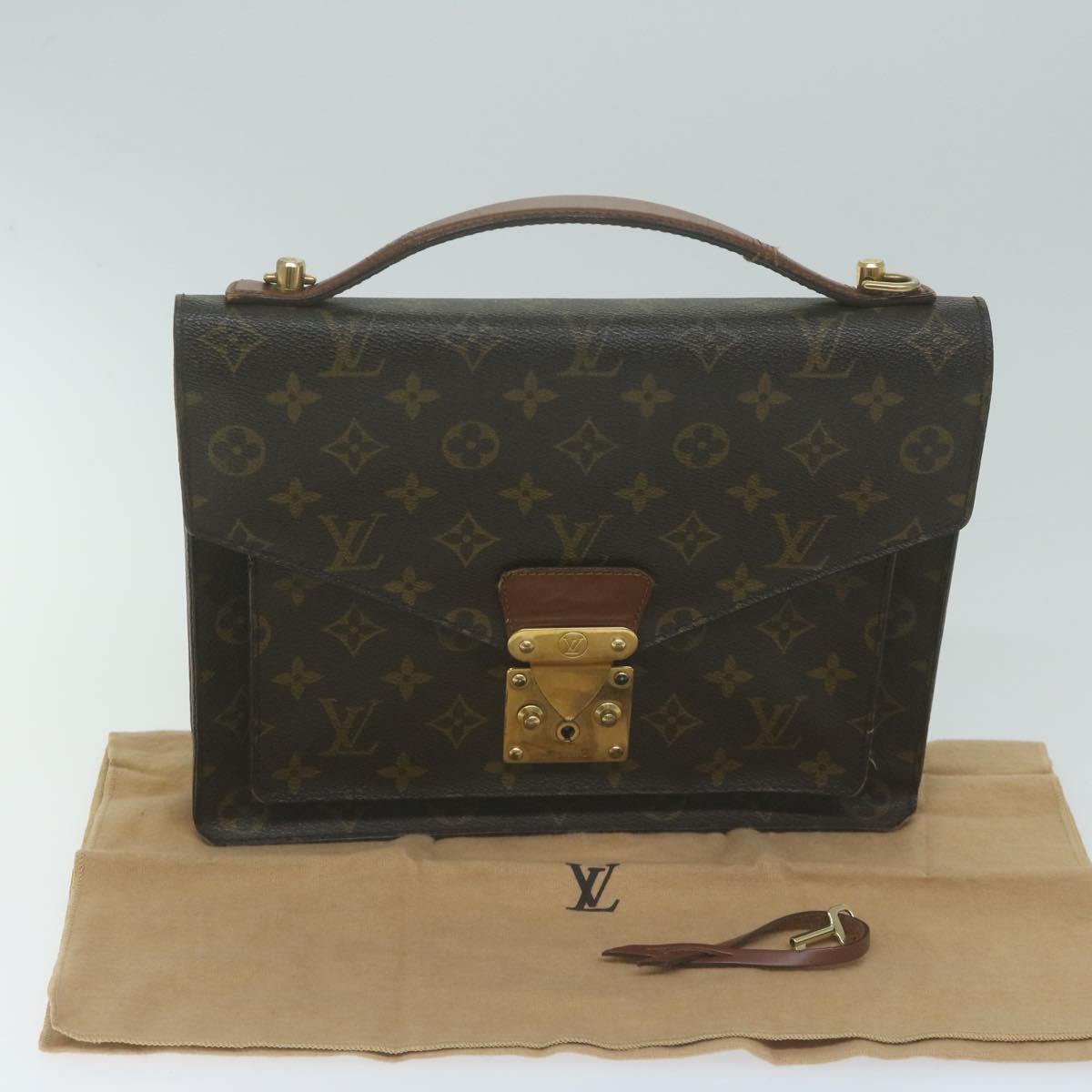 LOUIS VUITTON Monogram Monceau 28 Hand Bag 2way M51185 LV Auth 65994