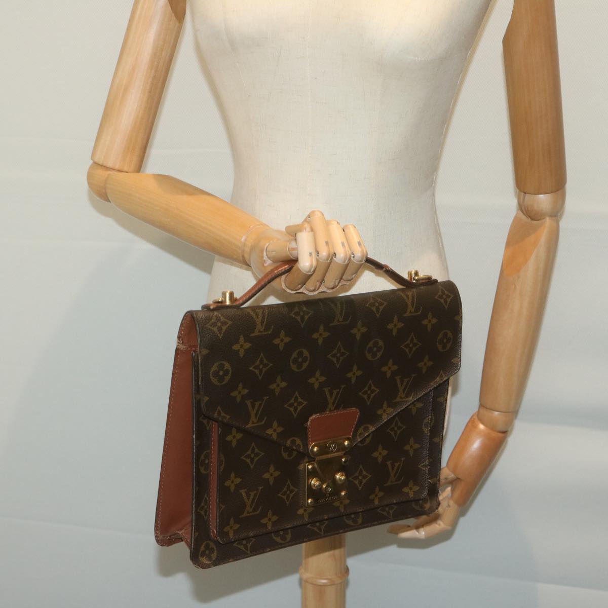 LOUIS VUITTON Monogram Monceau 28 Hand Bag 2way M51185 LV Auth 65994