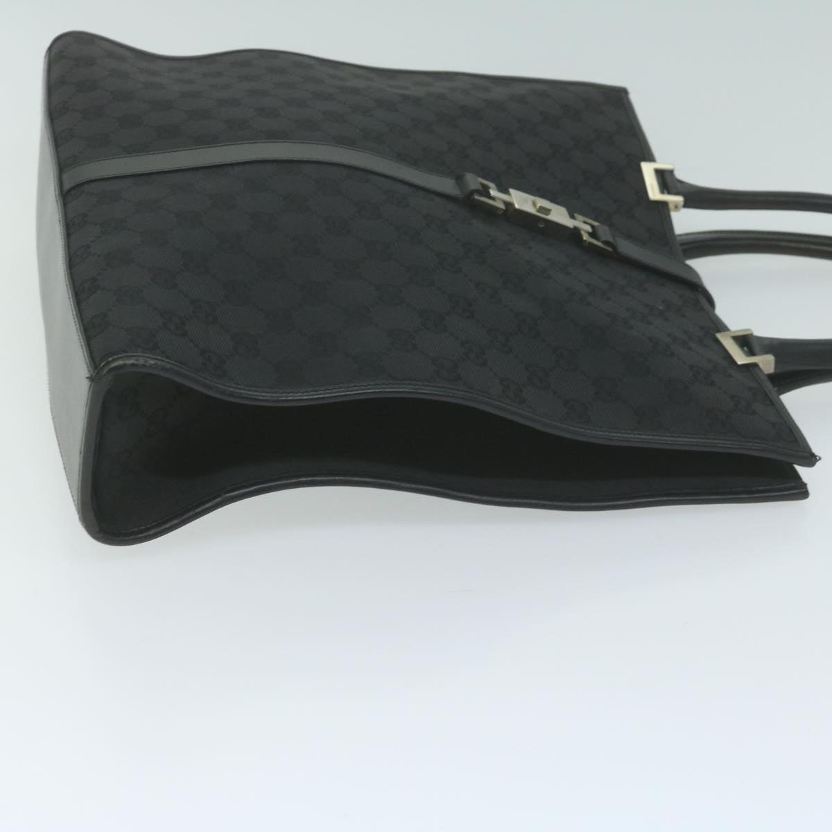 GUCCI Jackie GG Canvas Hand Bag Black 002 1064 1669 Auth 65997