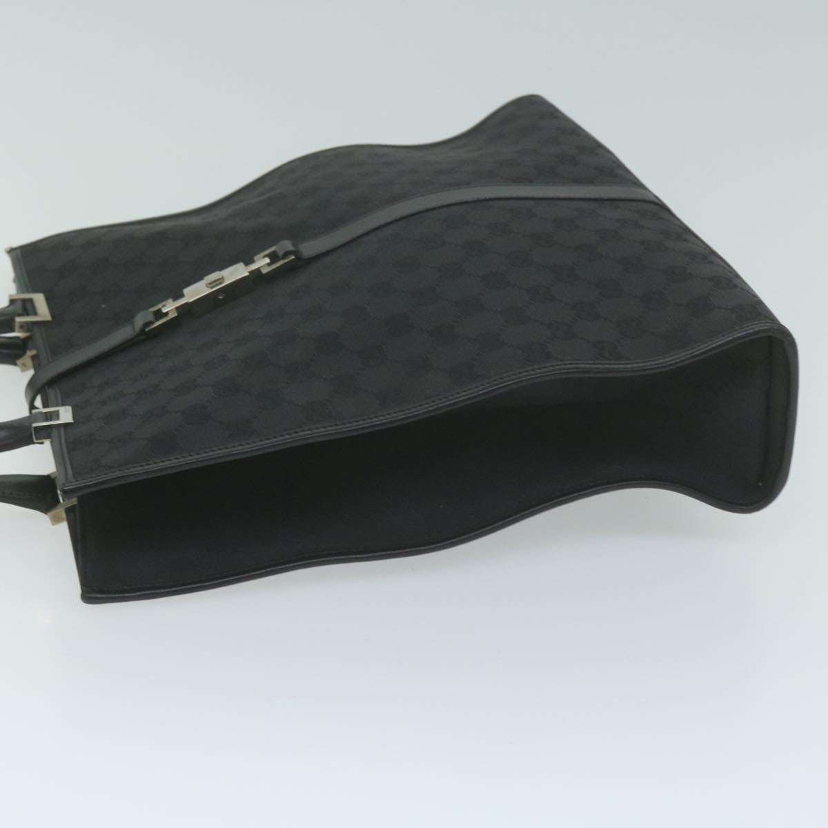 GUCCI Jackie GG Canvas Hand Bag Black 002 1064 1669 Auth 65997