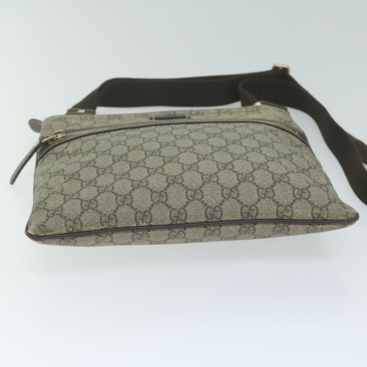 GUCCI GG Supreme Shoulder Bag PVC Beige 295257 Auth 66024