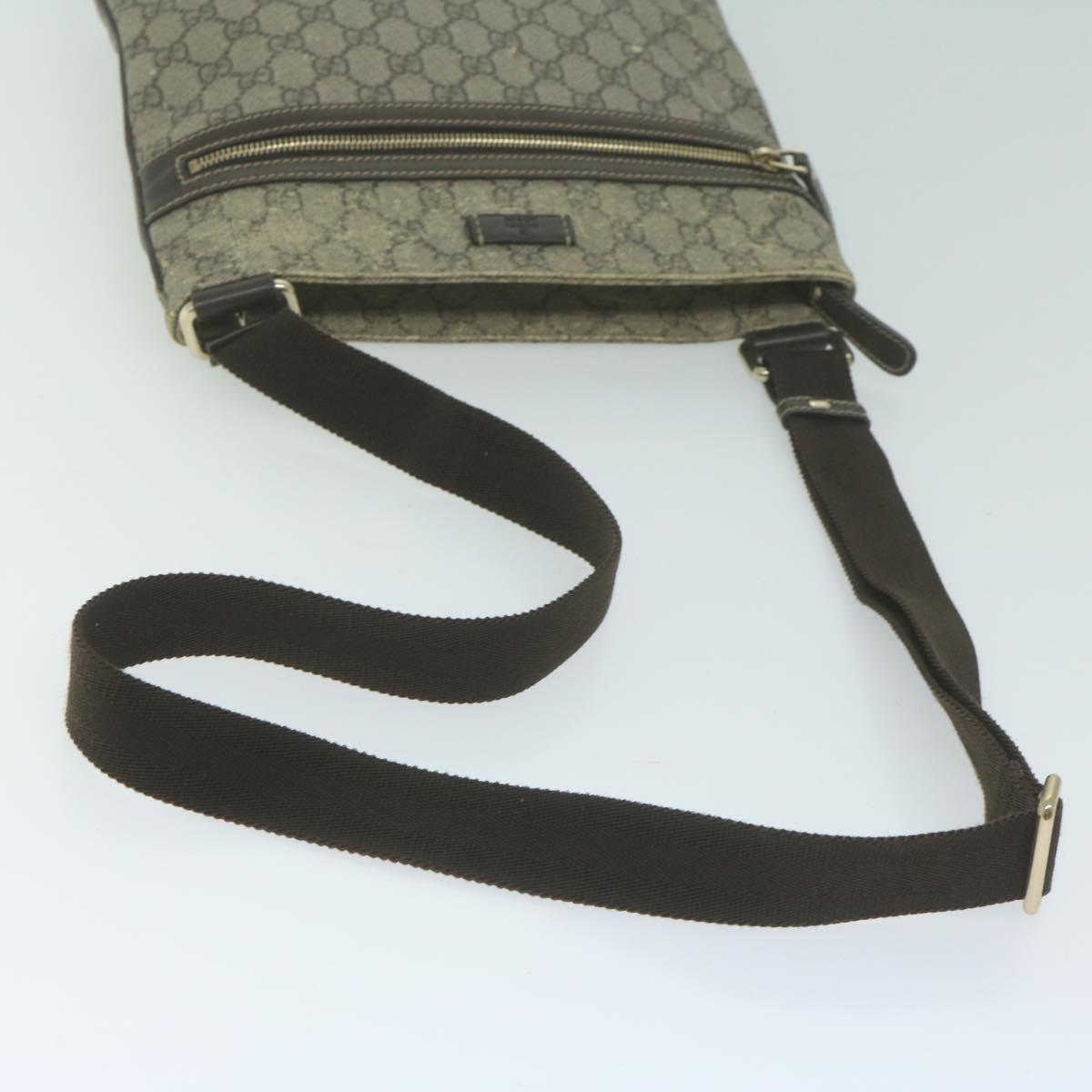 GUCCI GG Supreme Shoulder Bag PVC Beige 295257 Auth 66024