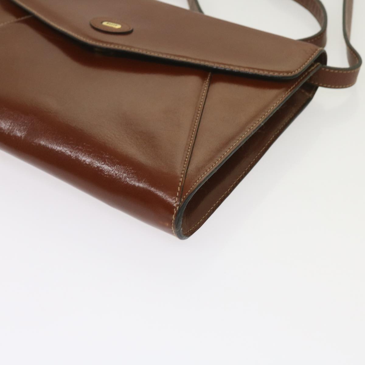 BALLY Shoulder Bag Leather Brown Auth 66086