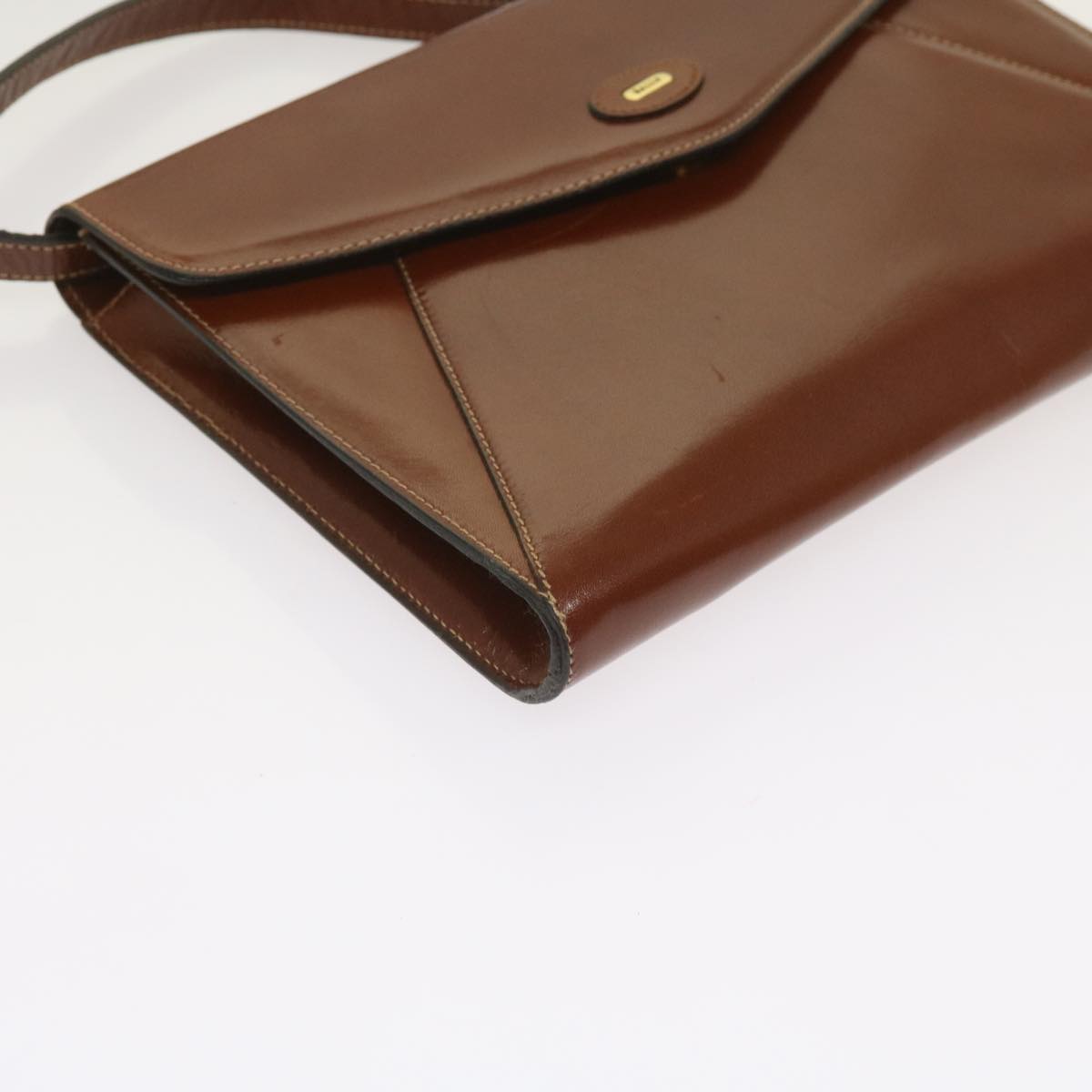 BALLY Shoulder Bag Leather Brown Auth 66086