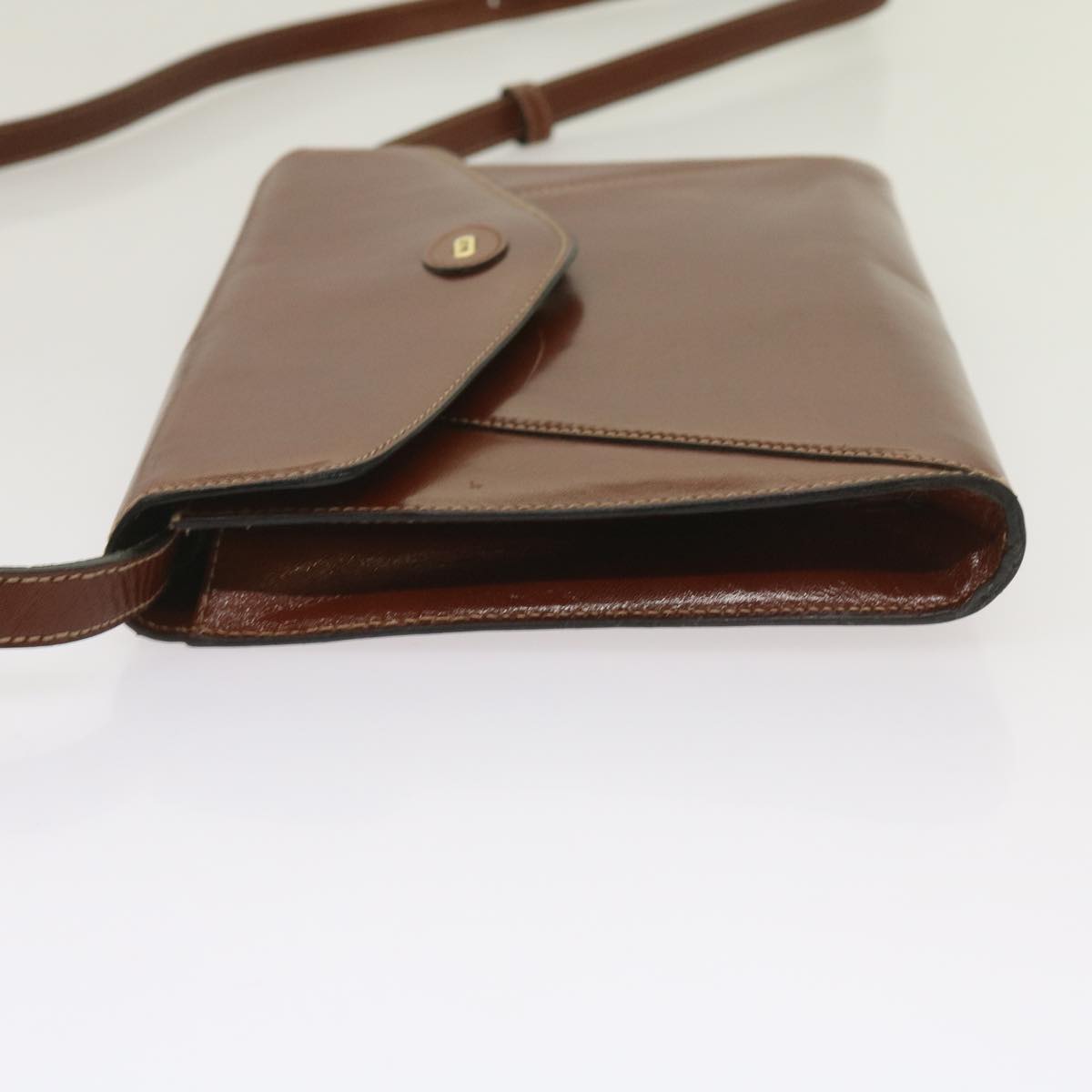 BALLY Shoulder Bag Leather Brown Auth 66086